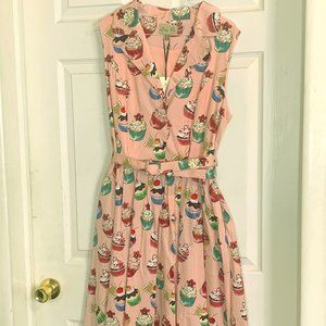 Lindy Bop Swing Dress with Cupcake pattern